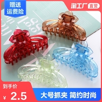 Large female plastic hairpin grab clip shower clip fashion all-match plate hairpin ponytail net red hairpin back of the head shaking sound