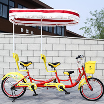 22-inch three-person parent-child multi-double cycling with children Family travel attractions sightseeing bike 22-inch