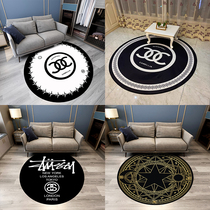 Tide brand round carpet bedroom living room computer chair basket mat cute cloakroom clothing store can be customized washed