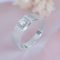 18K platinum atmospheric diamond ring simple diamond ring custom platinum gold wedding ring single diamond domineering mens fashion