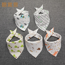 Cotton baby triangle towel newborn boys and girls baby saliva towel autumn and winter children double absorbent bib towel