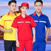 Gas station overalls Summer gas station anti-static overalls half sleeve Sinopec Petrochina filling station