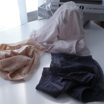 The shop of the great yogi is light and thin with high elasticity sensual web yarn wrap gluteless waist lace side pure color triangle briefs female
