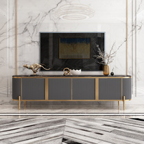 Hong Kong-style light luxury modern marble TV cabinet coffee table combination high-end gray living room paint high-end designer furniture