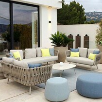 Outdoor furniture Balcony Living room Nordic rattan sofa combination Hotel terrace Courtyard Creative designer rattan table and chair