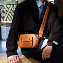 UPSTREETS British designer 2021 new shoulder bag men ins tide bag leather camera bag personality fashion