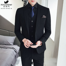Rich bird suit mens suit Slim handsome groom dress Korean version of the trend mens casual suit business formal suit