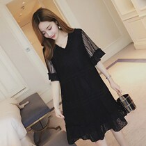Maternity dress Summer dress Hot mom fashion age-reducing clothes Summer mid-length net red top summer skirt