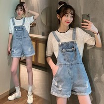Waist Yangqi small sub-network Korean loose thin cute summer suspenders show red old cowboy woman with reduced strap shorts version