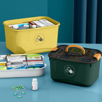 Thickened multi-layer small medicine box Family medicine storage box Medicine box household large-capacity medical large first aid box