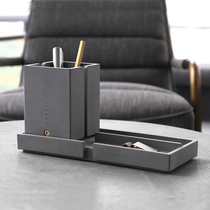 A few degrees of gray simple creative pen holder desktop office fashion personality cement multifunctional storage box Nordic stationery