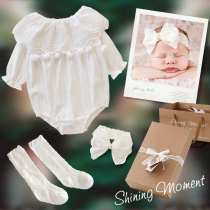 First gift baby gift box newborn gift box female baby 100 day banquet set Princess uniform full moon 100 day dress gift