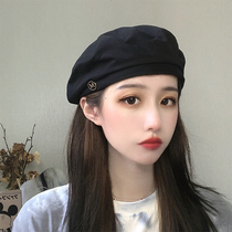 Beret female autumn and winter Joker black ins octagonal hat subnet red Korean version of Japanese British retro painter hat tide
