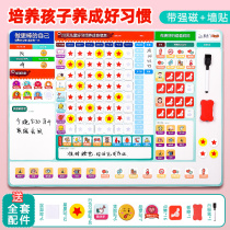 Beidou childrens growth self-discipline watch home magnetic wall stickers reward stickers rewritable record table baby good habits to develop work and rest time schedule primary school students study postgraduate self-discipline artifact