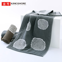(2) Gold cotton gauze towel cotton multi-layer soeryarn soft breathable water absorbent face towel wash towel