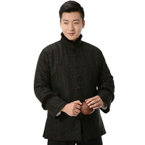 Tang suit male Winter fragrant cloud yarn thickened cotton-padded jacket Chinese style father cotton-padded jacket traditional sleeve Chinese mulberry silk coat