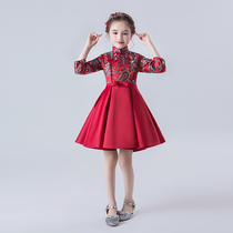Chinese style girl cheongsam costume Childrens New Years dress little girl baby New years dress Tang suit Spring and autumn