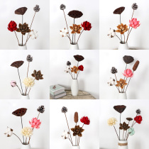 Zen dried flower bouquet set home furnishings hand-inserted flower art Lotus cotton Buddha props creative decorations