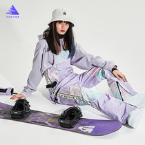 VECTOR new ski pants womens veneer pants waterproof plus velvet warm and windproof wear-resistant slim suit double board