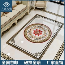 Living room parquet floor tiles 800X800 European entrance to the home parlor imitation water jet puzzle tiles parquet jigsaw tiles