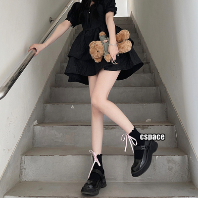 taobao agent Japanese short belt, fuchsia thin socks, Lolita style