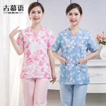 Surgical hand washing clothes Yuesao overalls Beauty salon Stomatology hospital nurse summer short-sleeved split suit female doctor