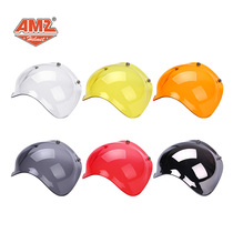 AMZ motorcycle motorcycle retro helmet bubble lens three-button silver plated transparent windshield with frame