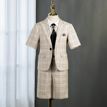 Boy suit suit suit summer childrens dress male English style short sleeve catwalk host costume piano performance suit