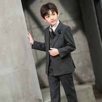 Boy suit suit handsome suit Korean childrens catwalk British flower girl dress boy piano performance suit