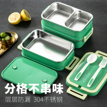 304 stainless steel multi-layer insulated lunch box student separated bento box office worker adult 2 layer portable sealed soup box