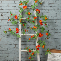 Simulation flowers and vines fake flowers roses vines air conditioning pipes water pipes decorative living room ceiling plastic plants