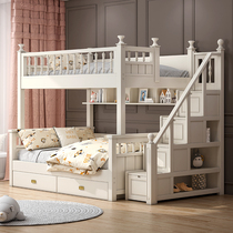 Solid wood high and low bed Double beds Two floors upper and lower beds Small family style Provincial space primary-secondary bed for up and down childrens bed girls