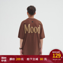 PCLP letter MOOD towel embroidery short sleeves Guoxian brand summer loose couple round collar American hip-hop t-shirt man