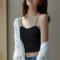 Small camisole vest women with chest pad summer black smear underwear wear short beauty back wrap chest top