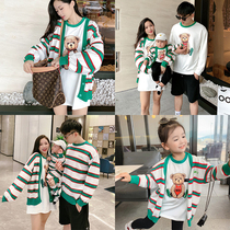 Different parent-child cardigan 2021 new trend mother and son womens coat Autumn Sweater a family of three
