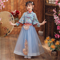 Girls Hanfu autumn childrens costume Super fairy Tang suit baby Chinese style 2021 new little girl Autumn dress