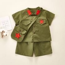 Childrens Red Army performance clothes chorus kindergarten graduation class uniforms for men and women Children military uniform camouflage uniforms