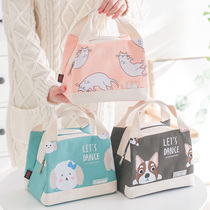Japanese cartoon lunch box Hand bag aluminum foil thick Bento bag canvas cute lunch box bag office worker with rice bag