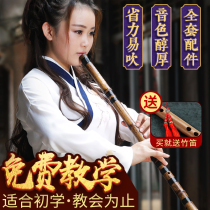 Dong Xiao musical instrument beginner professional performance Refined high-grade childrens zero-based entry G-tune F Zizhu Xiao eight-hole Chang Xiao