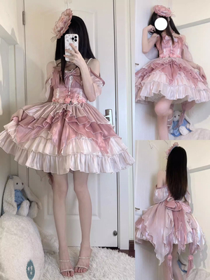 taobao agent Fuchsia dress, small princess costume, Lolita style, Lolita Jsk