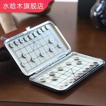 Chinese chess magnetic mini adult student children beginner Magnetic folding like board oak set Portable