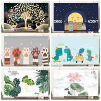 Turn on the TV Hood dust cover cover 55 inch 65 inch LCD hanging household cover cartoon new cover cloth