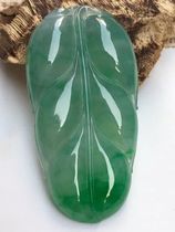 Myanmar Jade a high-end ice seed leaves Fu melon green beans Green buckle gourd Buddha Guanyin pendant