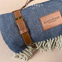 LittleDayz Vintage Outdoor Picnic Mat Moisture Mat Floor Mat Denim Vintage Herringbone Wool Blend