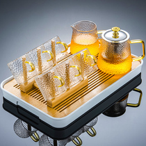 Glass kung fu tea set household high temperature resistant filter bubble teapot thick tea cup small office meeting
