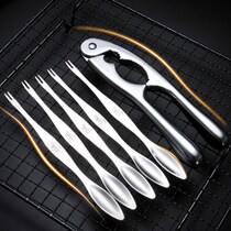 Germany 304 stainless steel crab eating tools crab tongs kitchen supplies seafood needle lobster fork peeling hairy crabs eight pieces