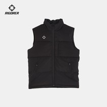 Quasi winter down vest windproof warm zipper stand collar open fashion simple Sports mens and womens vests