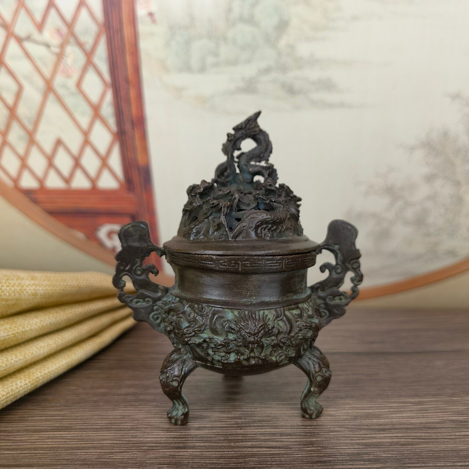 銅細工 龙纹香薰炉 檀香炉 香道具 装飾品 工芸品 美術品 置物 龙纹铜香炉摆件-龙纹铜香炉摆件促销价格、龙纹铜香炉摆件品牌- 淘宝