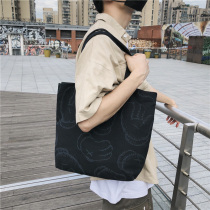 Canvas Handbag Male Student Carrying book bag Supplementary Lesson Package Art Cartoon Environmental Protection Shopping Bag Women Single Shoulder Bag