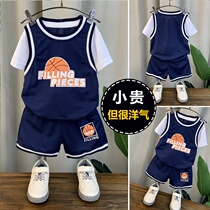 South Korean boys summer clothing suit new foreign air baby basketball clothes children handsome short sleeve sports casual two sets